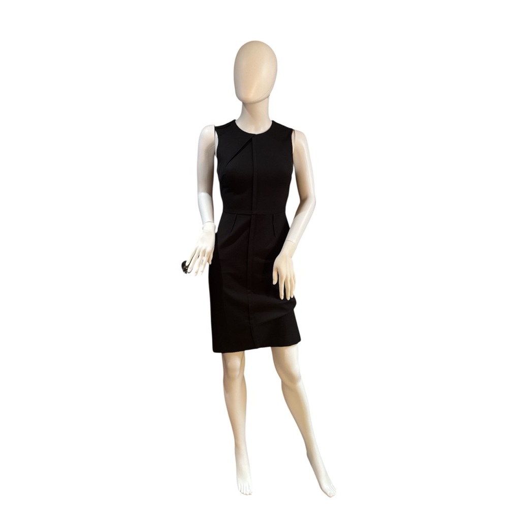 Banana Republic Black Sleeveless Sheath Dress Sz Petite 00 Cotton Blend Elegant